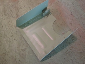 An arbor press  set up to make the a small bend required in the fabrication of a Cessna lower aileron skin